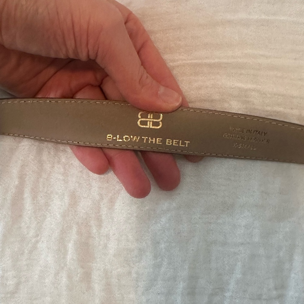 NWOT B-Low the Belt Marc Belt Brown Taupe Leather Belt with Gold Accents - Picture 6 of 12